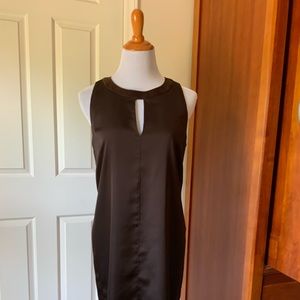 Brown Silk & Velvet shift dress.